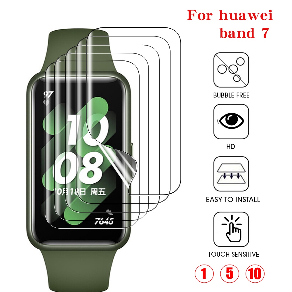 華為 適用於 Huawei Band 7 Band7 屏幕保護貼的 2PCS 軟透明膜智能腕帶保護貼非玻璃