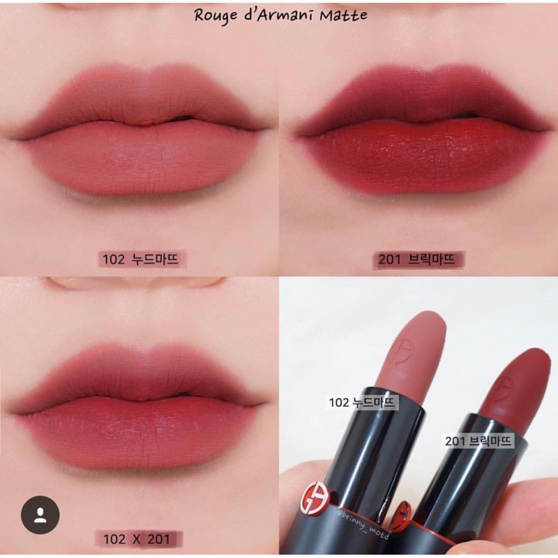 giorgio armani matte lipstick 102