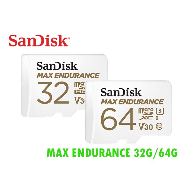 SanDisk MAX ENDURANCE 32G 64G microSD U3 4K 耐寫 記憶卡 適用行車記錄器