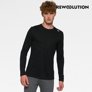 【REWOOLUTION】男EXPLORER 190g長袖[黑色]羊毛衣 登山必備 吸濕排汗| REJB2MC70495