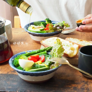 日本製 美濃燒 CHIPS Bowl 碗 白藍 15.2cm【好好生活食器】日本進口 台灣現貨 湯碗 沙拉碗點心碗 送禮