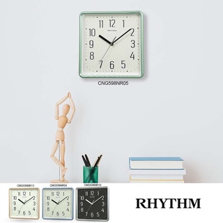 <秀>RHYTHM 日本麗聲方型掛鐘25.2cm 靜音滑動式指標CMG598NR04/05/13/19