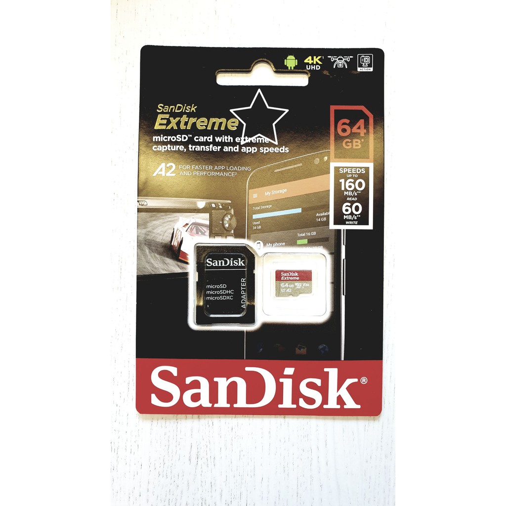 SanDisk Extreme microSDXC UHS-I(V30)(A2) 64GB 記憶卡(公司貨)