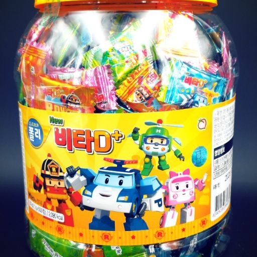 【胖歐霸】現貨 韓國空運 超熱銷 救援小英雄 波力 維他命D糖 桶裝 500顆