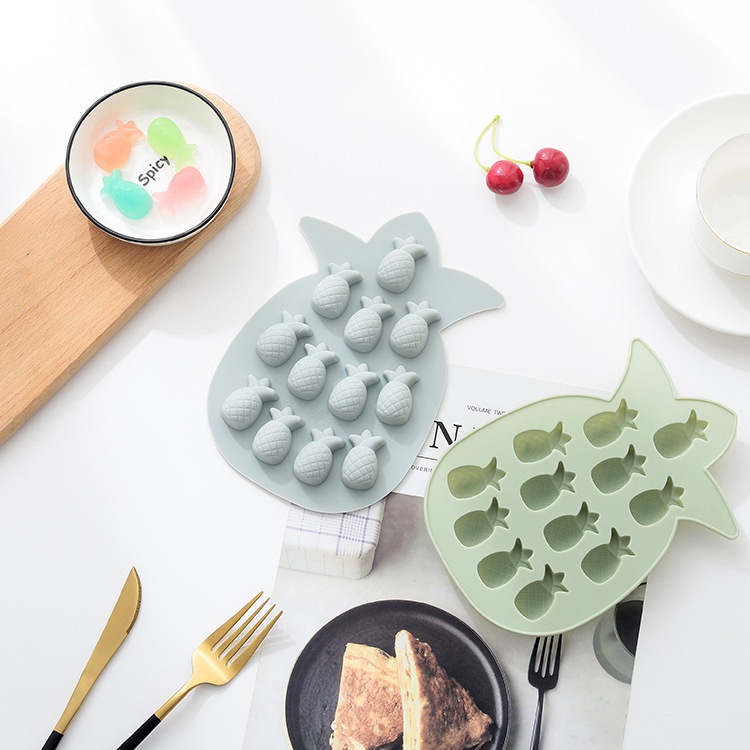 熱銷 現貨 創意水果鳳梨矽膠菠蘿冰格DIY烘焙巧克力模具手工皂果凍模具