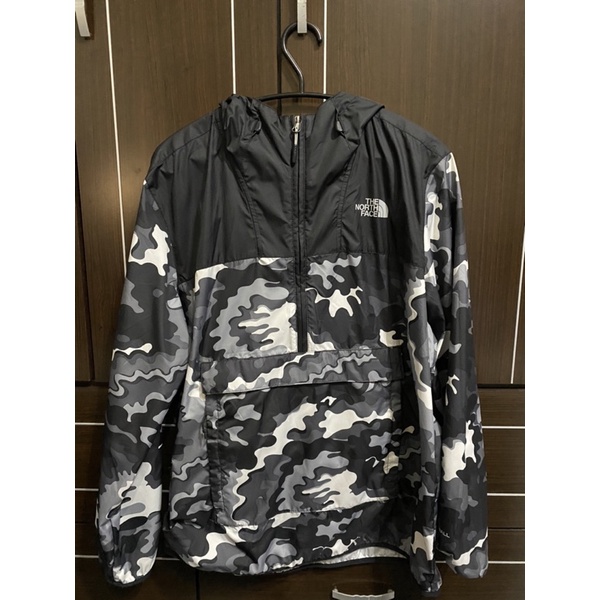 the north face 衝鋒外套 防風 黑白灰迷彩 L號