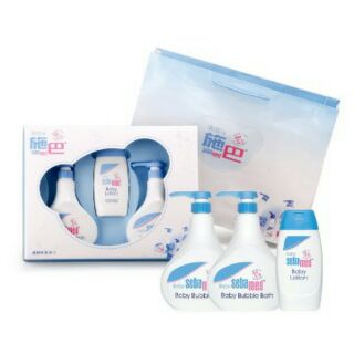 🎉正品💯📢施巴5.5 sebamed 嬰兒粉藍誕生熊大三件禮盒彌月禮盒