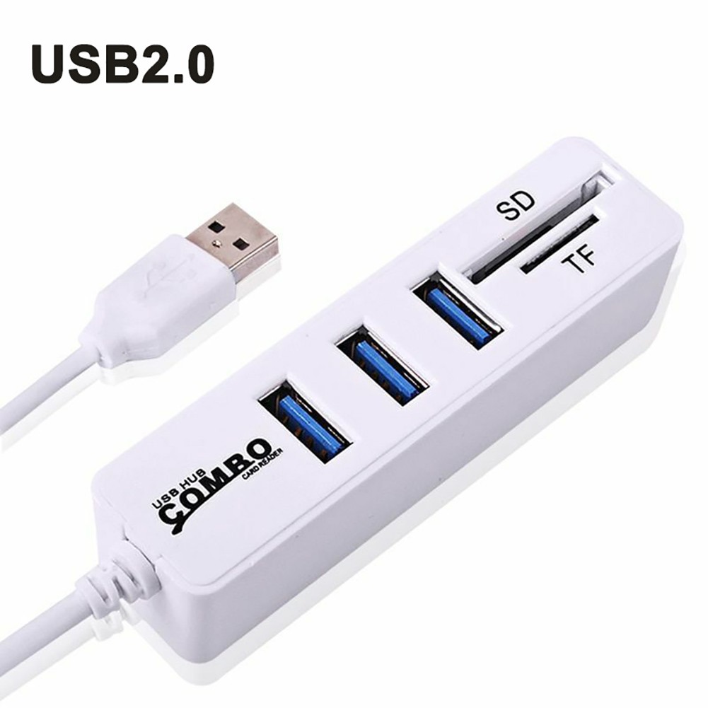 🔥新品熱賣🔥3口 2.0多USB端口Combo SD/TF 讀卡器 USB 3 USB端口適配器配件