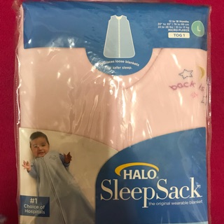 全新出清-HALO SleepSack 防踢被 防踢睡袍 冬天刷毛保暖 淡粉星空 L號 12M-18M