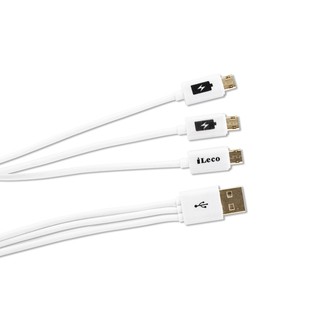 CX Micro USB雙面插1分3分線器50cm(盒損品)(ILE-UA3MC)