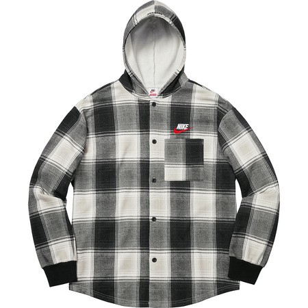 SUPREME X NIKE PLAID HOODED SWEATSHIRT 鋪棉襯衫