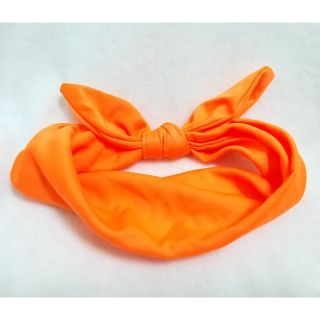 【全新】可愛俏皮兒童髮帶 蝴蝶結髮帶 (亮橘)