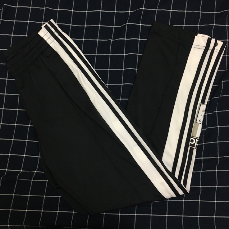 Adidas original 排扣 運動 長褲 adibreak pant 開衩 黑色