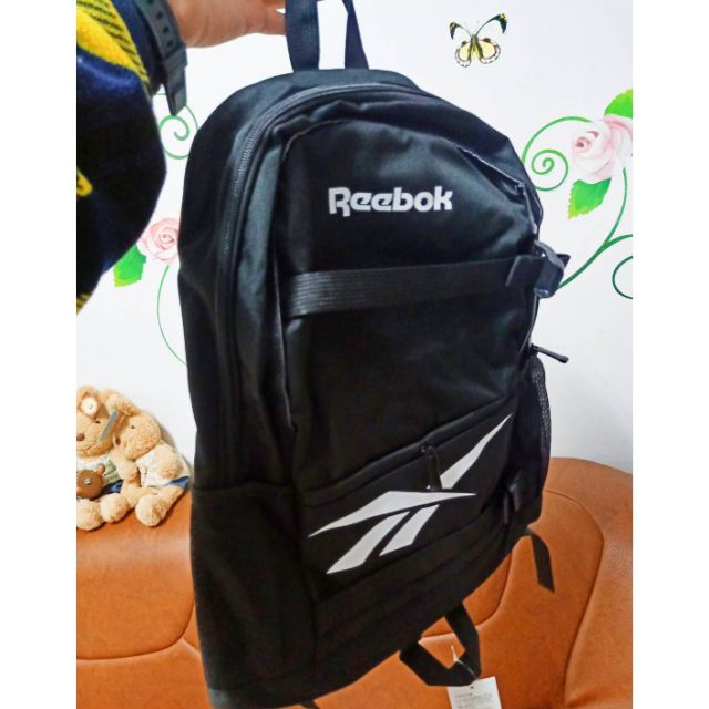 《J》附發票 Reebok Logo Backpack 後背包 書包 基本款 黑白