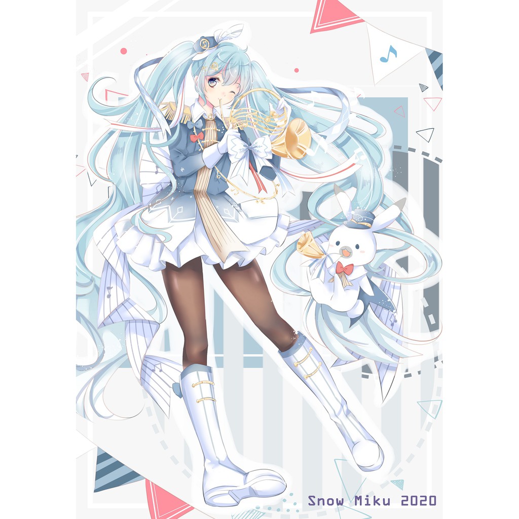 ❄2020雪初音❄/單面明信片/A4海報/雙面空白筆記本 買五送一(隨機明信片)  同人-米小果