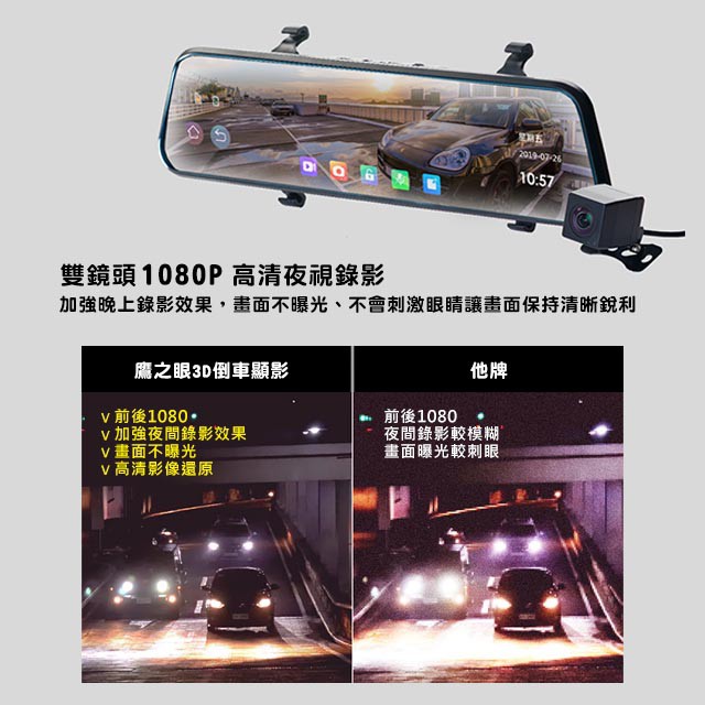 鷹之眼 Ta B005 3d倒車顯影前後鏡頭行車記錄器 獨家3d倒車顯影 Ts碼流以秒存檔 蝦皮購物