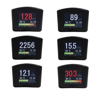 OBD2七彩多功能儀表 消除故障碼 轉速 時速 水溫 電壓 警示設定 繁體中文版非HUD 隨插即用