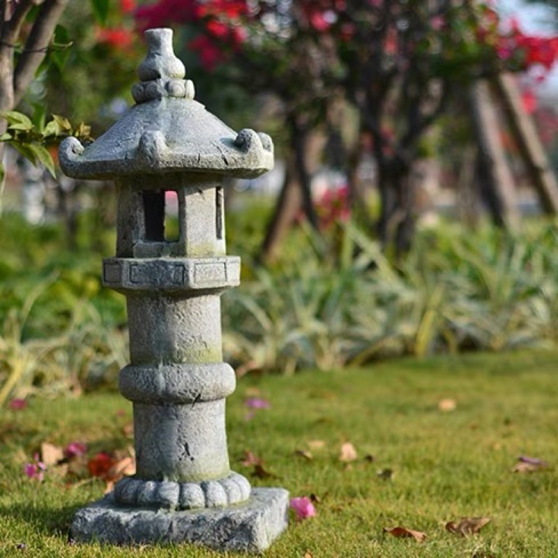 日式造景仿石燈\太陽能仿石造景燈塔