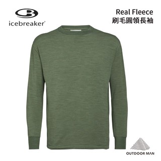 [Icebreaker] 男款 Real Fleece刷毛圓領長袖上衣/綠灰 (IB104909-320)