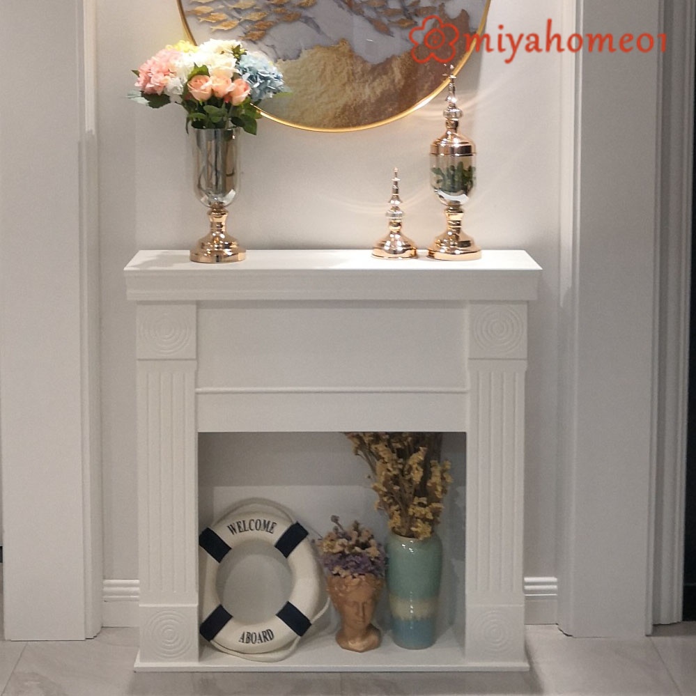 【米椏家居】歐式壁爐美式裝飾架白色壁爐櫃室內裝飾壁架裝飾櫃地中海