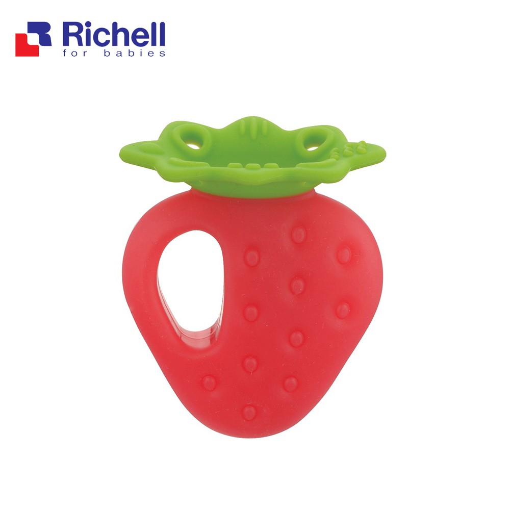 Richell 利其爾｜咬咬固齒器_草莓_附盒