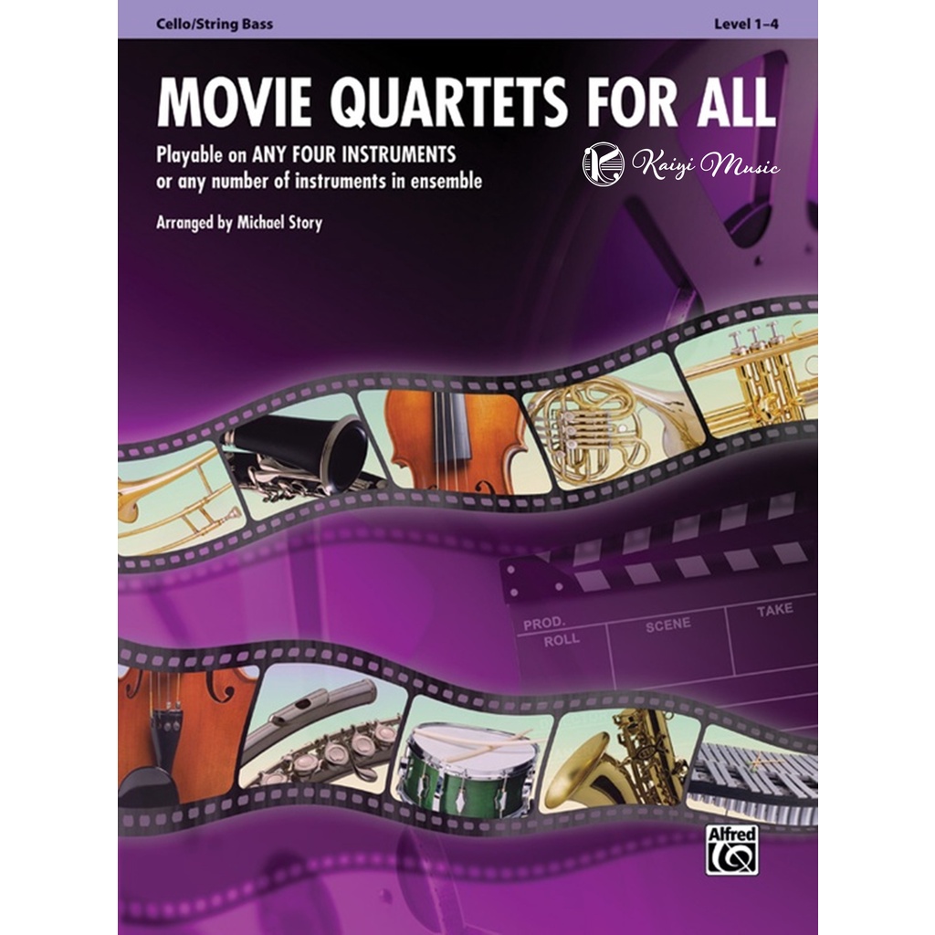 【凱翊 | AF】電影曲四重奏樂譜-大提琴/低音提琴 第1-4級 Movie Quartets for Cello