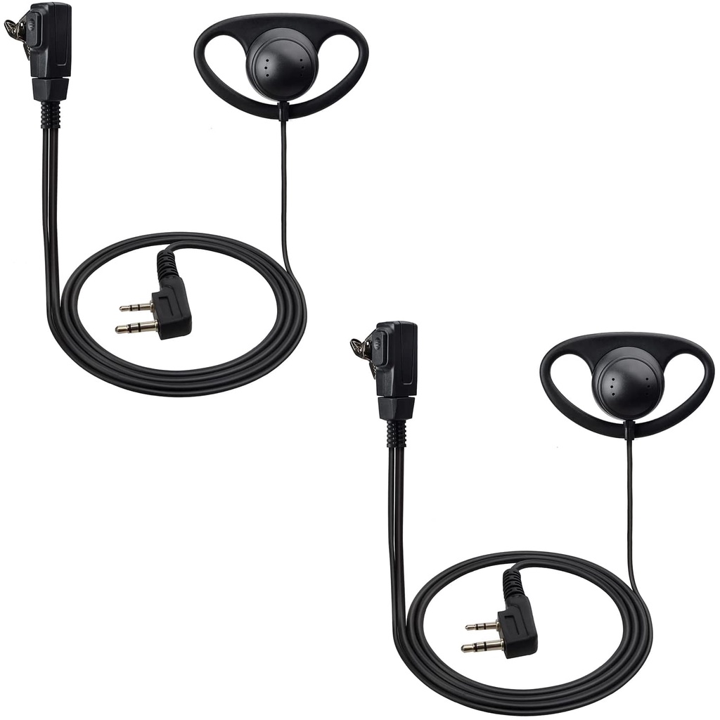 BAOFENG D 形對講機監控耳機帶麥克風 PTT 2 針 K 型耳機,適用於寶峰 UV-5R BF-888s BF-