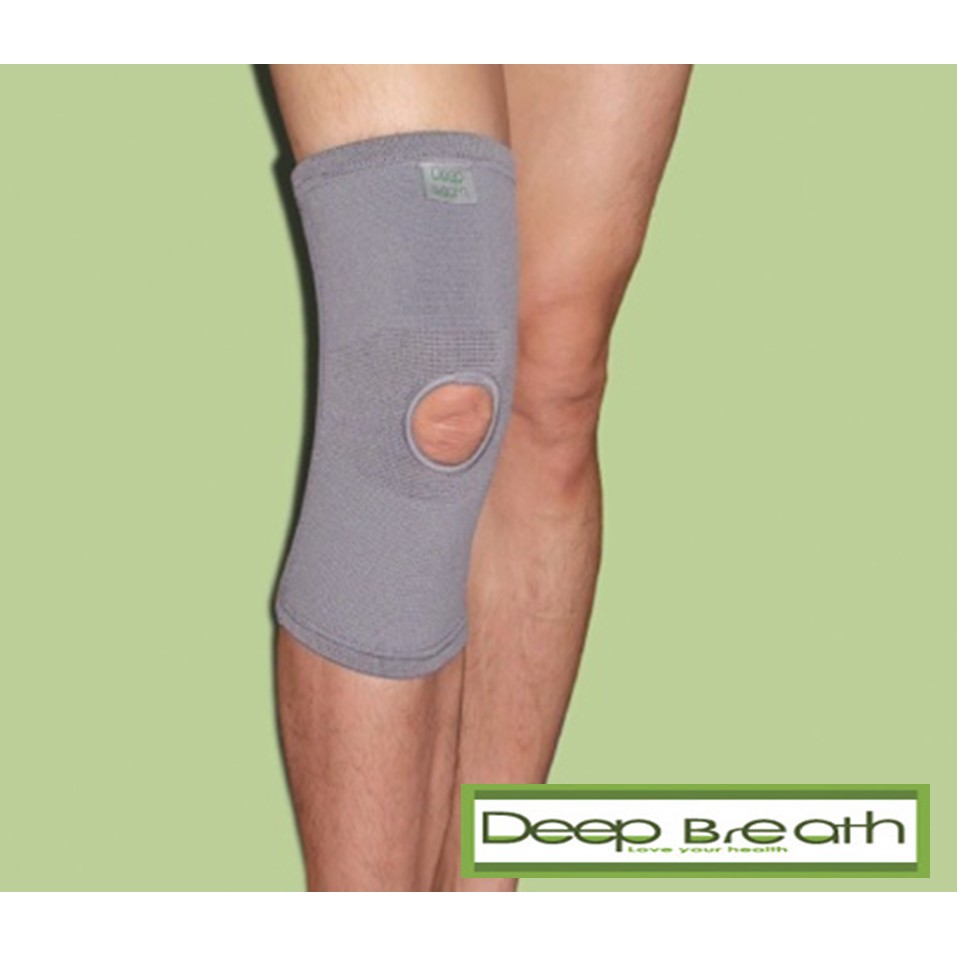【DeepBreath】運動用品護具B1-502奈米竹炭針織彈簧側條開洞護膝 S-XL/護具