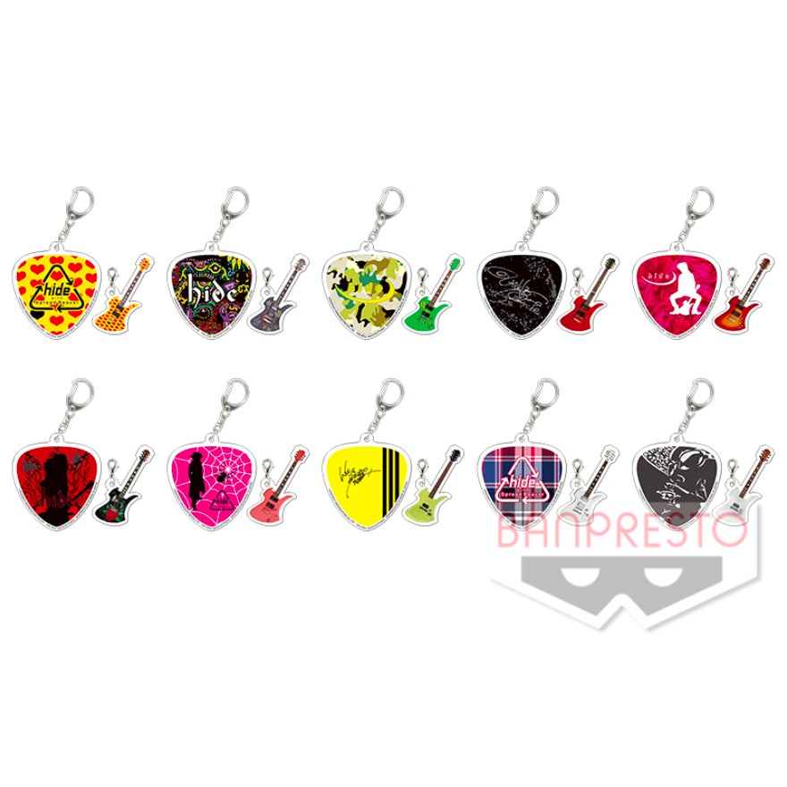 hide 吉他 x pick 壓克力鑰匙圈吊飾 2件組 SEGA限定 / X JAPAN Yellow Heart