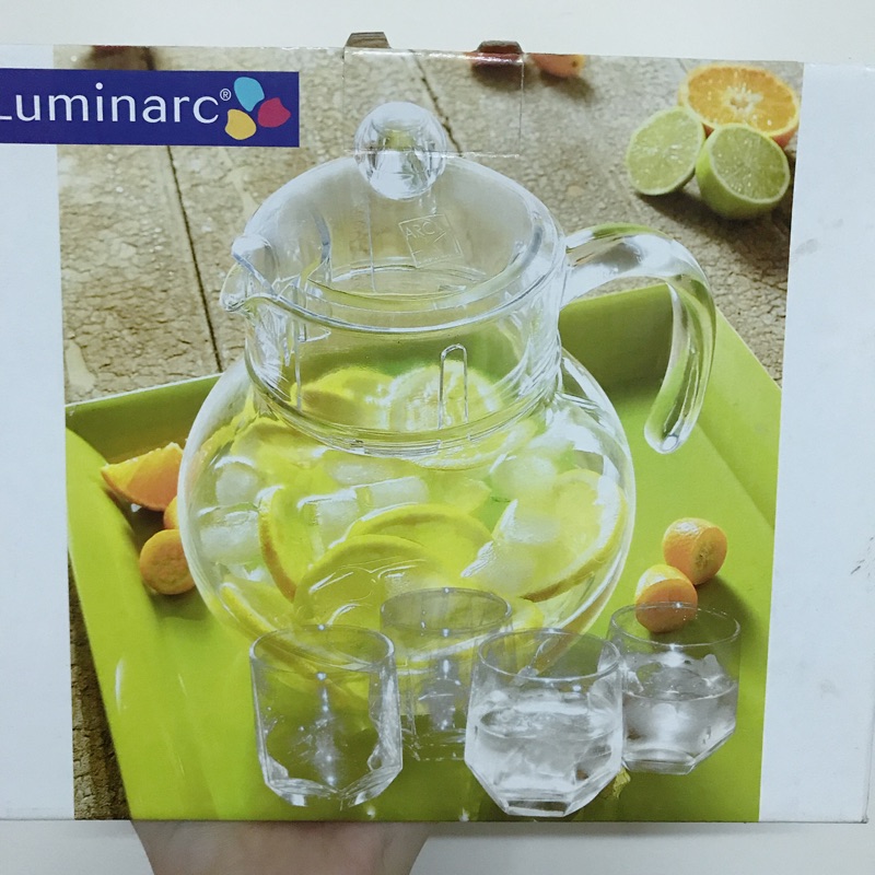 全新/法國Luminarc樂美雅 質感冷水壺1壺+4杯組