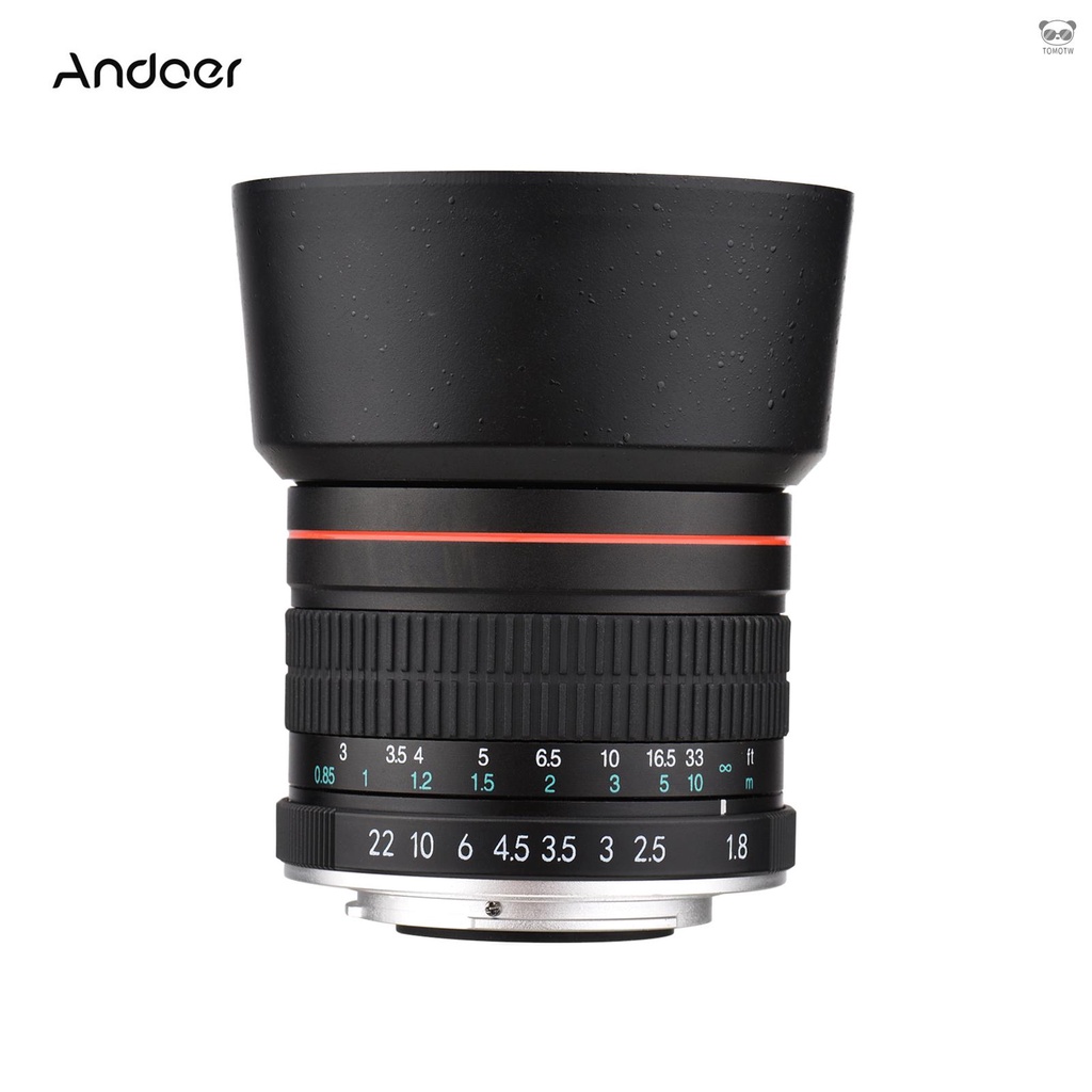 Andoer 85mm F1.8 中號遠攝鏡頭 全畫幅人像鏡頭 手動對焦 EF卡口 適用於佳能 EOS Reb TOMO