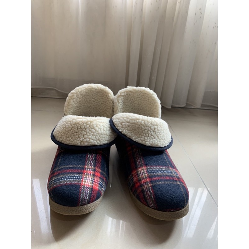 ［全新］Rockport Women's Veda Slipper Boot 紅藍格紋毛絨拖鞋短靴雪靴