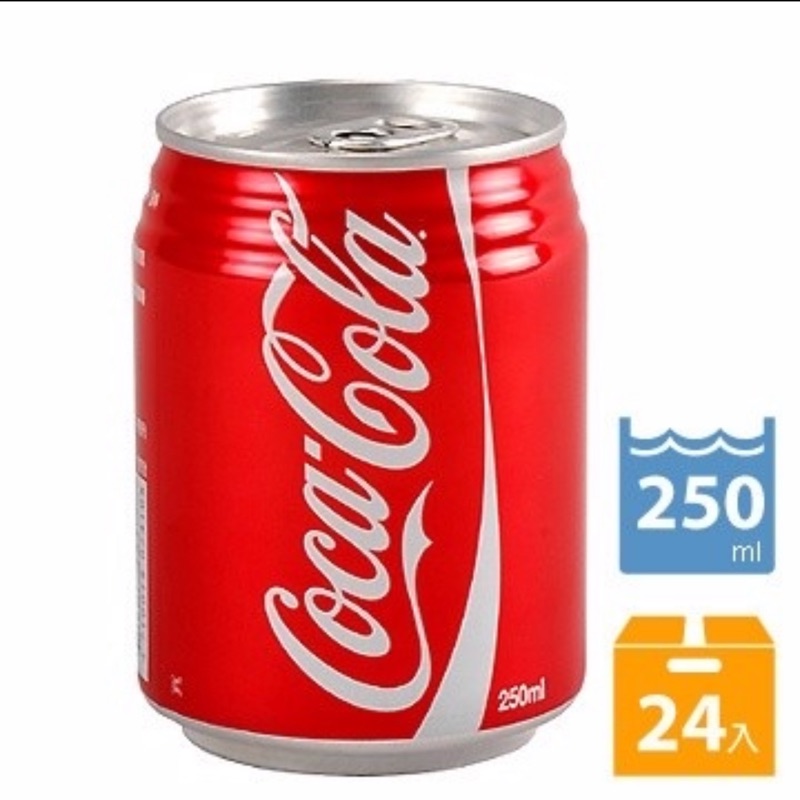 可口可樂250毫升24瓶/箱 賣場任意搭配5箱免運費送到家 （限定高雄地區）
