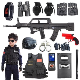 【台灣出貨】兒童玩具槍套裝戰小特警衣服警察玩具男孩子cs特種兵裝備3-6-10歲