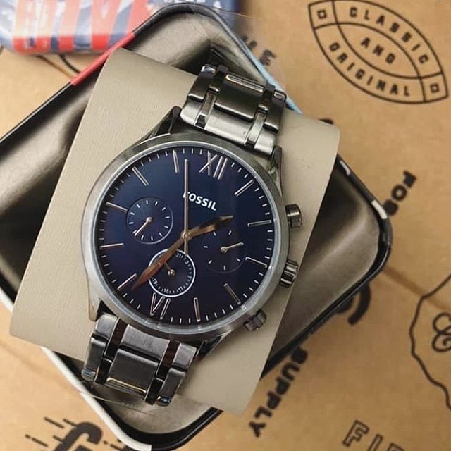 【BK】附原廠鐵盒 Fossil 金屬 深藍/黑 男錶 男生 不鏽鋼 手錶 送禮 BQ2401 BQ2408