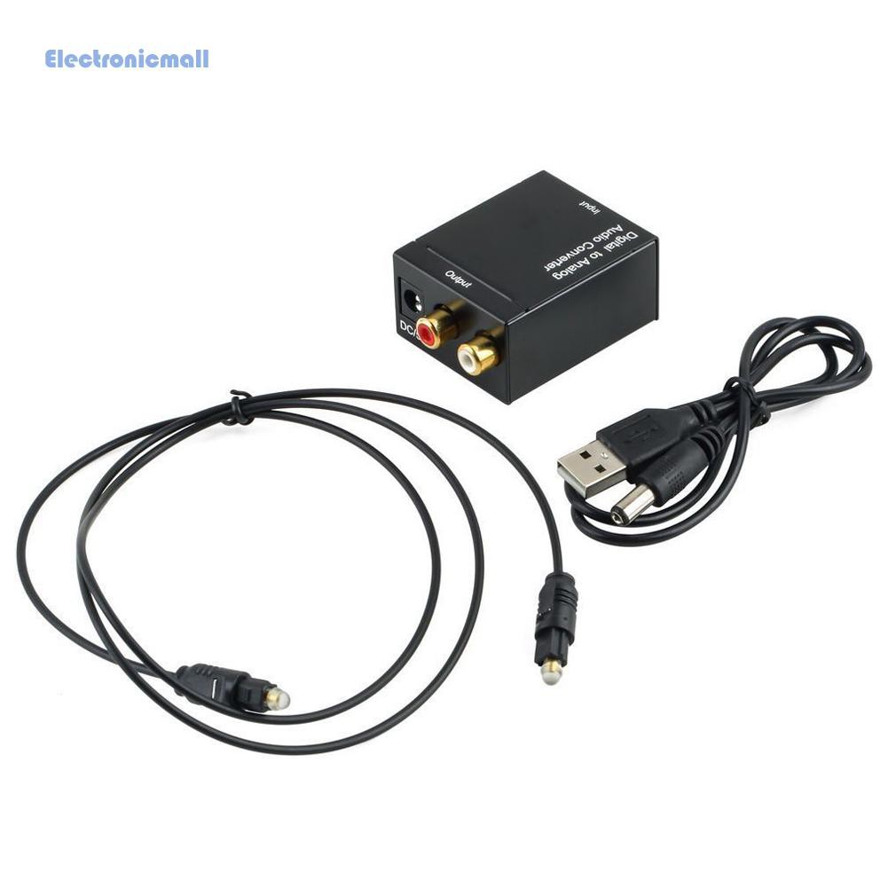 ElectronicMall01 數字光纖/同軸轉模擬R/L音頻轉換器 SPDIF 數字音頻轉模擬+USB 線+光纖線