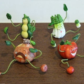 【歐洲花園】手工彩繪田園蔬果四件組 - 可變換姿態/現代可愛設計 (BF-V20101)