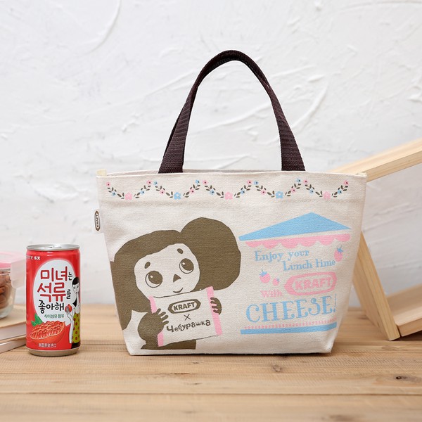日式雜誌包 女生休閒側背手提包白菜價~日本帆布便當包 可愛 大耳猴 飯盒袋 學生午餐包 手拎包