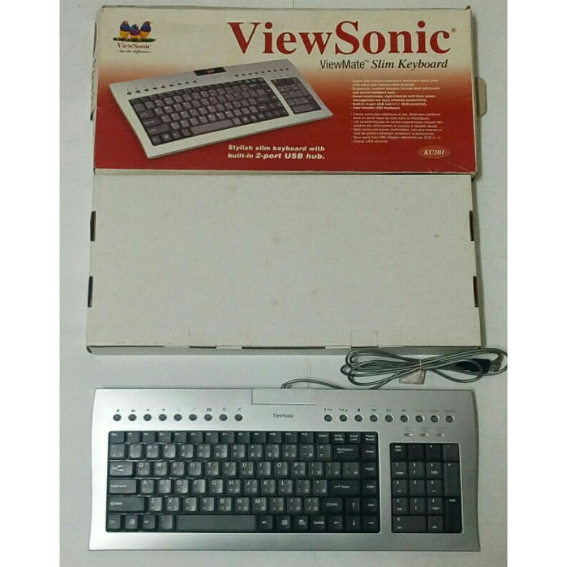 🌞現貨 盒裝全新 VIEW SONIC 銀色鍵盤 VSACC24168-1M ViewSonic KU201 輕巧好用