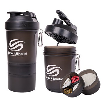 瑞典品牌 Smartshake 搖搖杯 600ml/20oz 黑色 運動水壺 附掛勾 附濾網