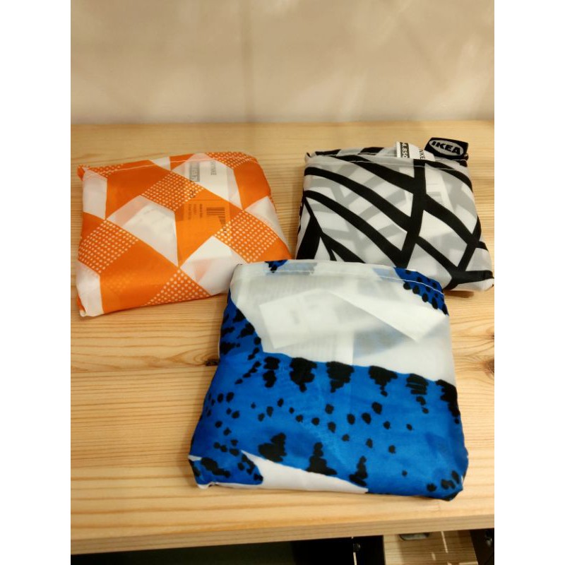 IKEA正版 隨身購物袋 摺疊可收 環保購物袋 購物袋 環保 三色可選 貓咪 條紋 橘格