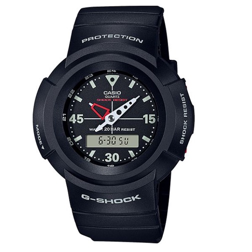 CASIO G-SHOCK防震撞擊數碼雙顯運動錶(AW-500E/500BB)液晶/全黑/紅共三款可選