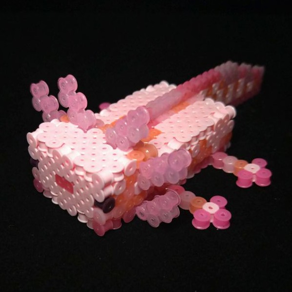 拼豆 Minecarft 墨西哥蠑螈 粉 蝦皮購物