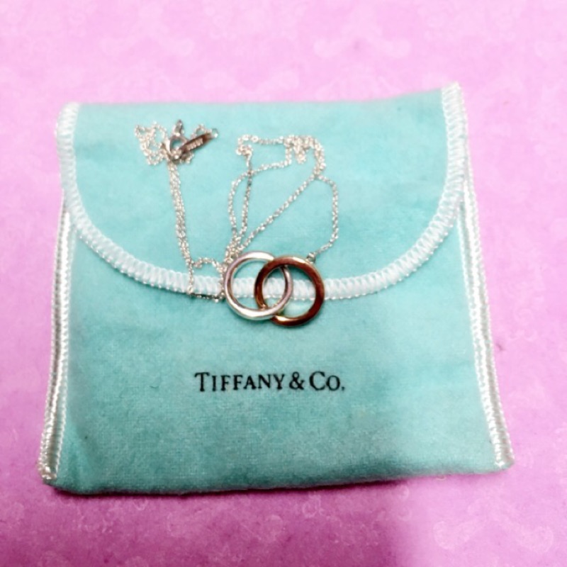 Tiffany 正品 玫瑰金 雙環項鍊 二手 已送洗 情人節 禮物