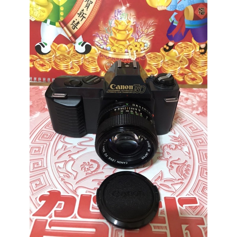 Canon T50自動捲片 程式單眼底片相機附神鏡光圈1.4