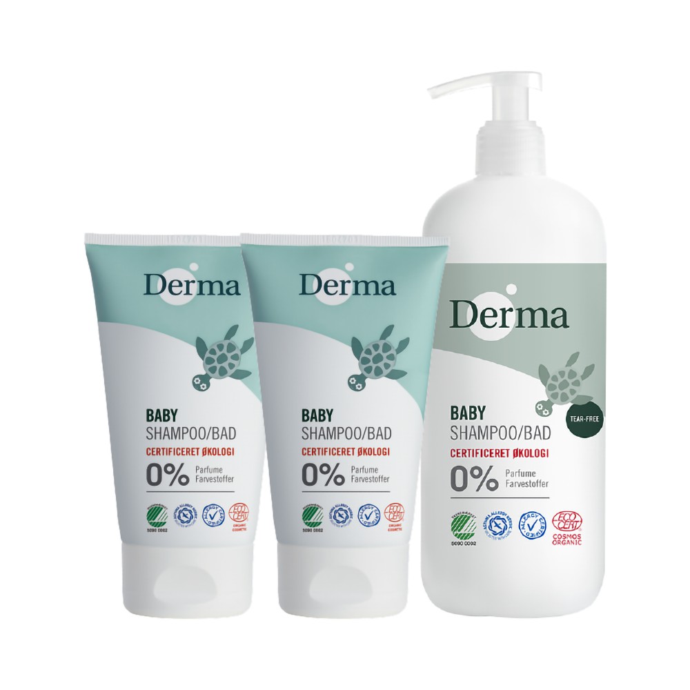 Derma 寶寶沐浴超值三入組 洗髮 沐浴 嬰兒 照護 清潔 沐浴 沐浴油 寶寶 萬用膏 有機