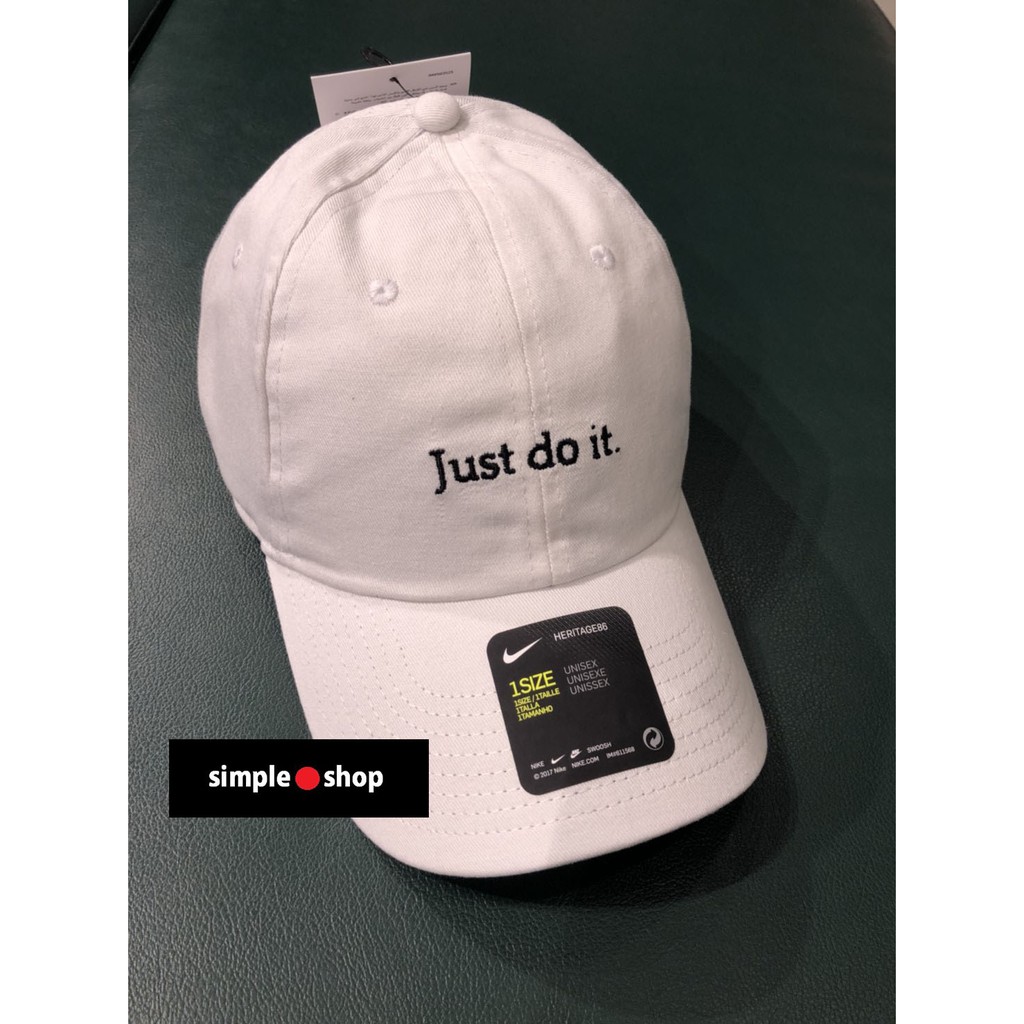 Simple Shop Nike H86 Cap Just Do It 刺繡nike老帽白cq9512 100 蝦皮購物