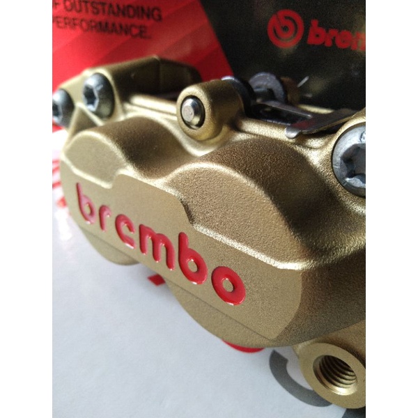 全新BREMBO 金底紅字 單插銷基本對四 右邊