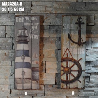 [HOME] 地中海風海洋壁飾 2款 掛飾 掛畫 燈塔 船錨 復古鄉村海洋風掛飾
