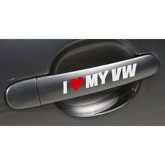 【小韻車材】福斯 I LOVE MY VW 車貼 JDM 車身貼 汽車 貼紙 門把貼 手把貼 後照鏡貼